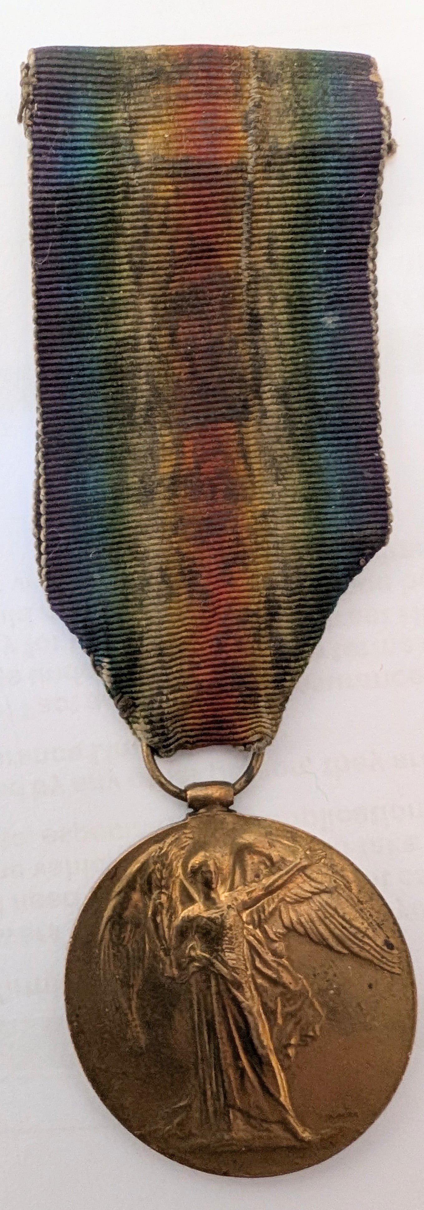 WW1-Victory Medal George Richardson 4-8110 West Yorkshire Regiment original Ribbon