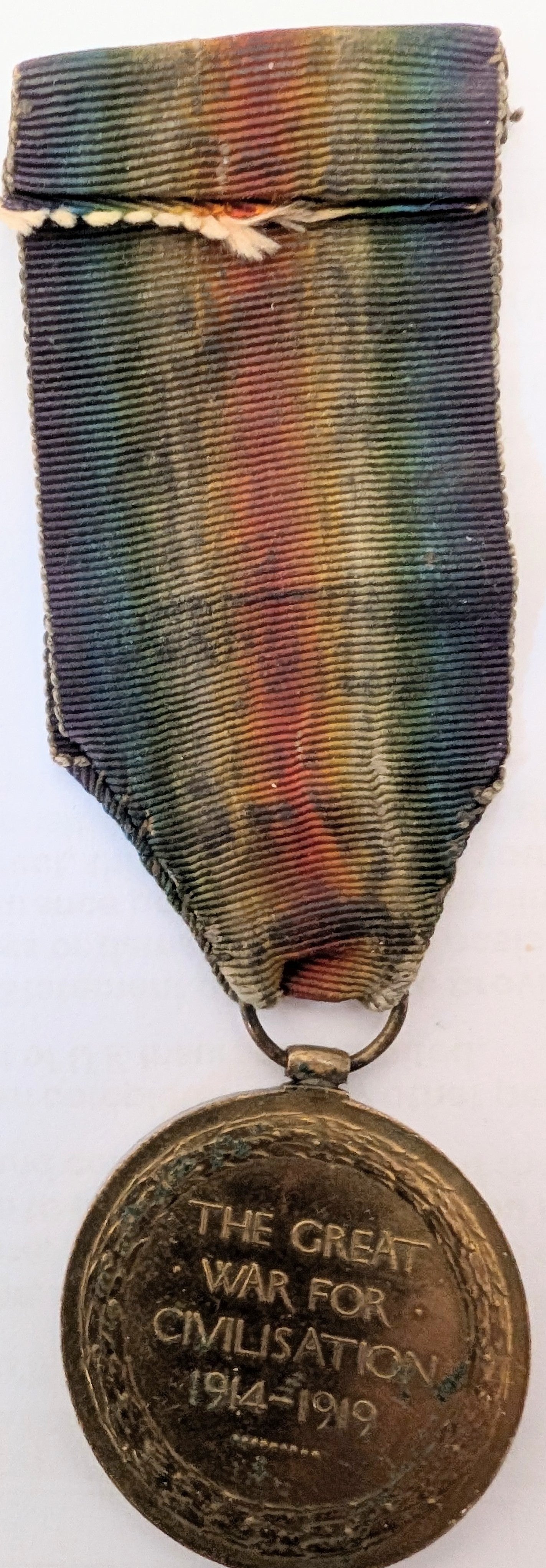 WW1-Victory Medal George Richardson 4-8110 West Yorkshire Regiment original Ribbon