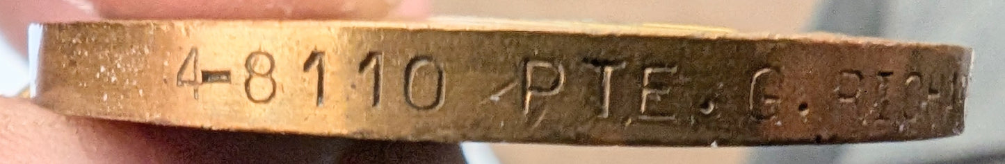 WW1-Victory Medal George Richardson 4-8110 West Yorkshire Regiment original Ribbon