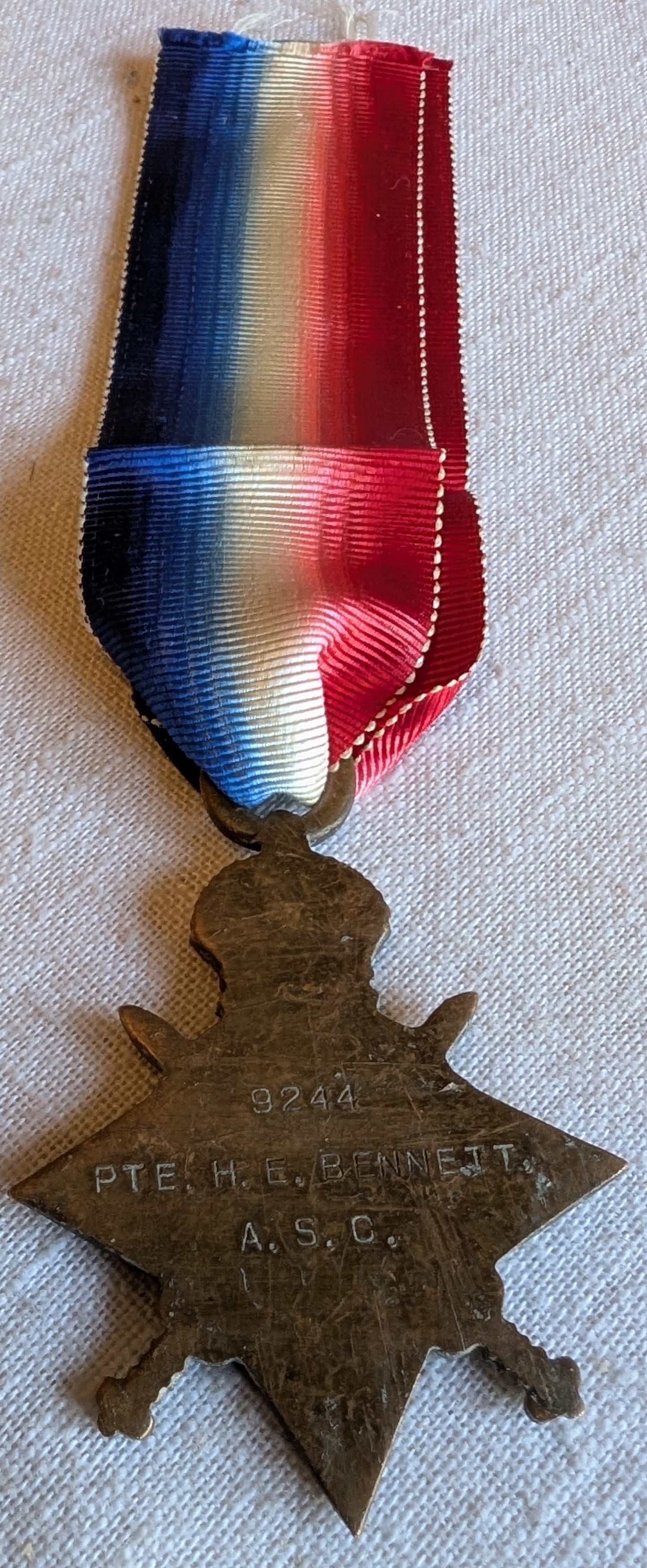 WW1-Star pte Harry E Bennett 9244 Army Service Crops