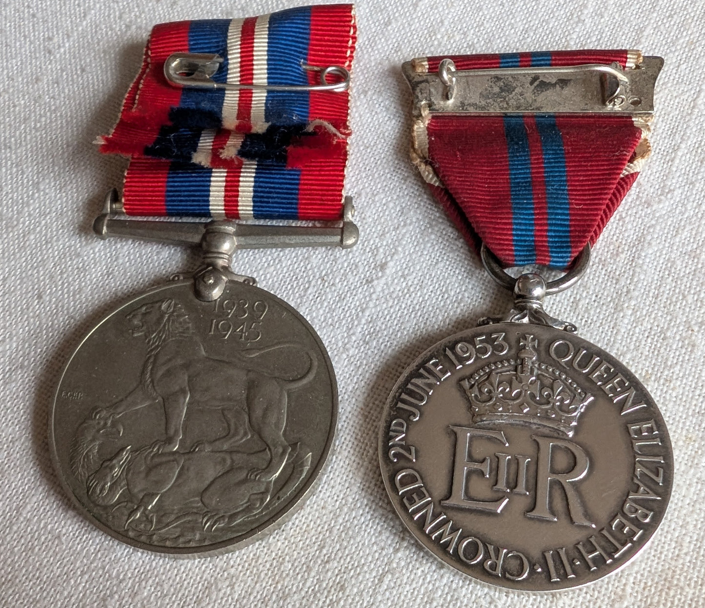 RAF Flight Lt uniform with ww2 medal, 1953 coronation medal