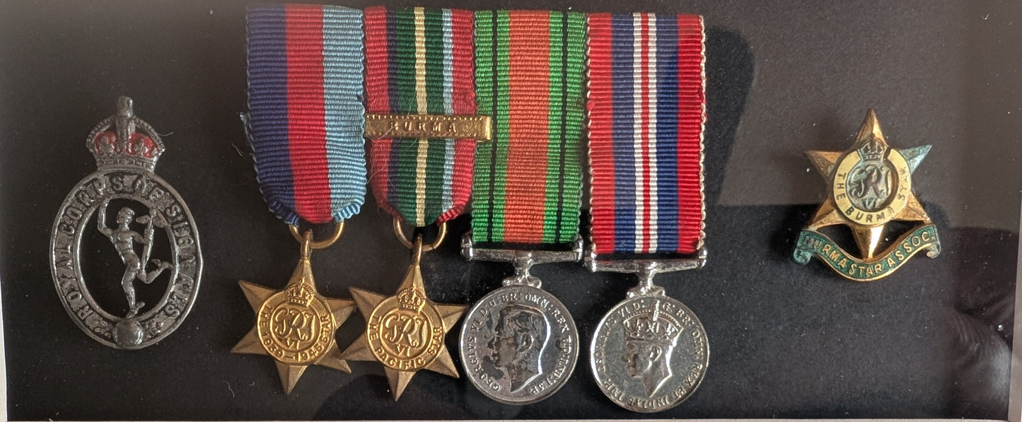 WW2-Burma medal set P.O.W. Japanese Death Railway framed