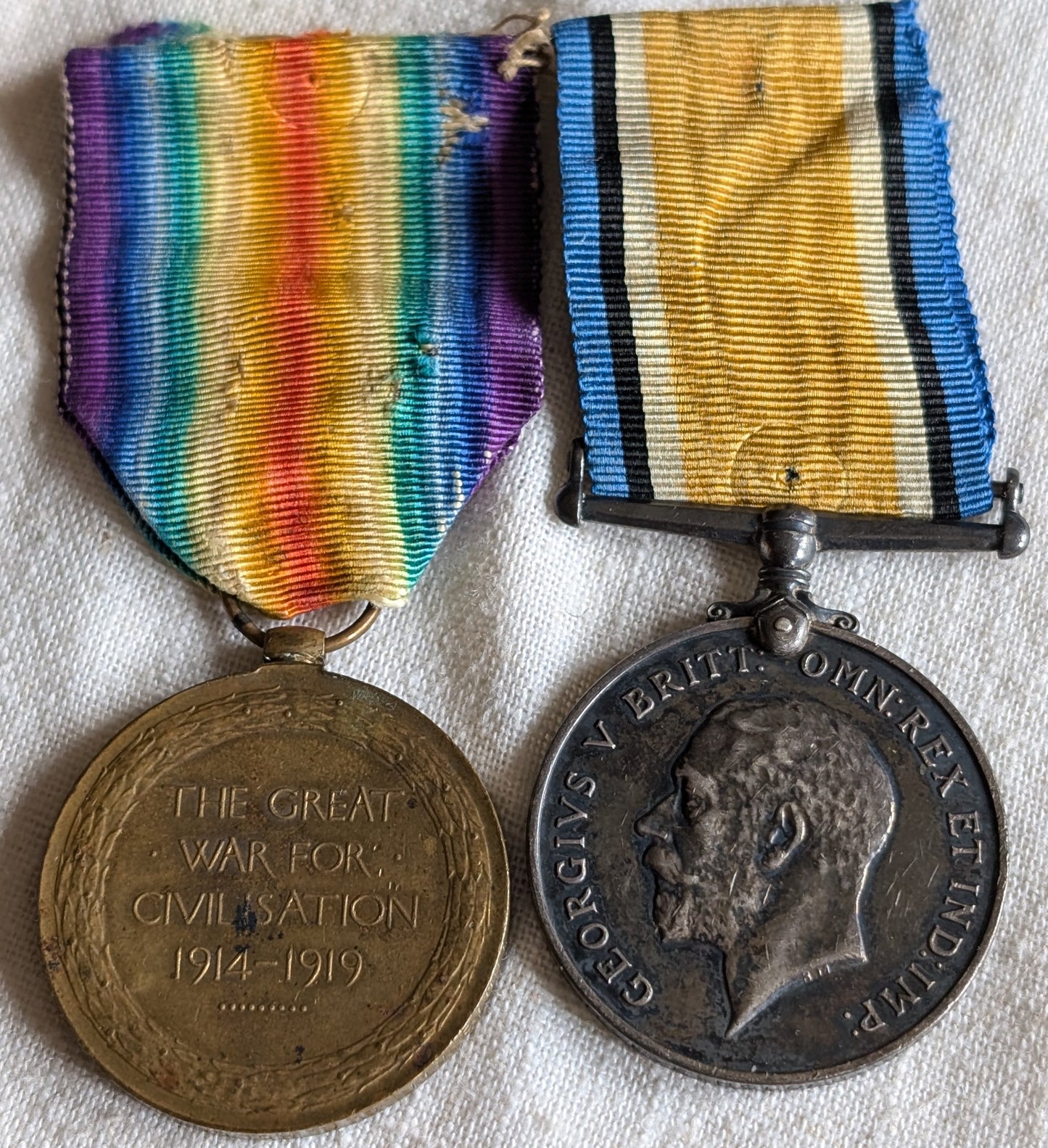 WW1-Medal pair pte Holden