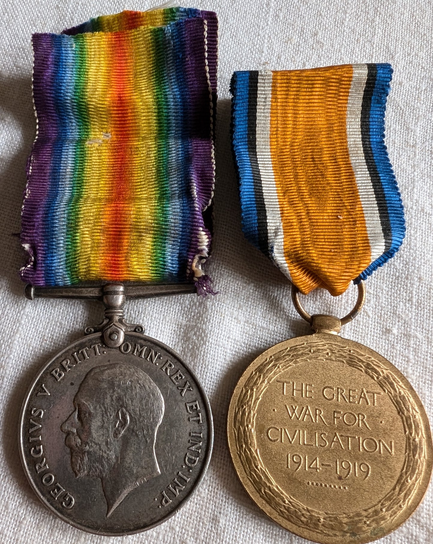 WW1-Medal pair Dvr Perry