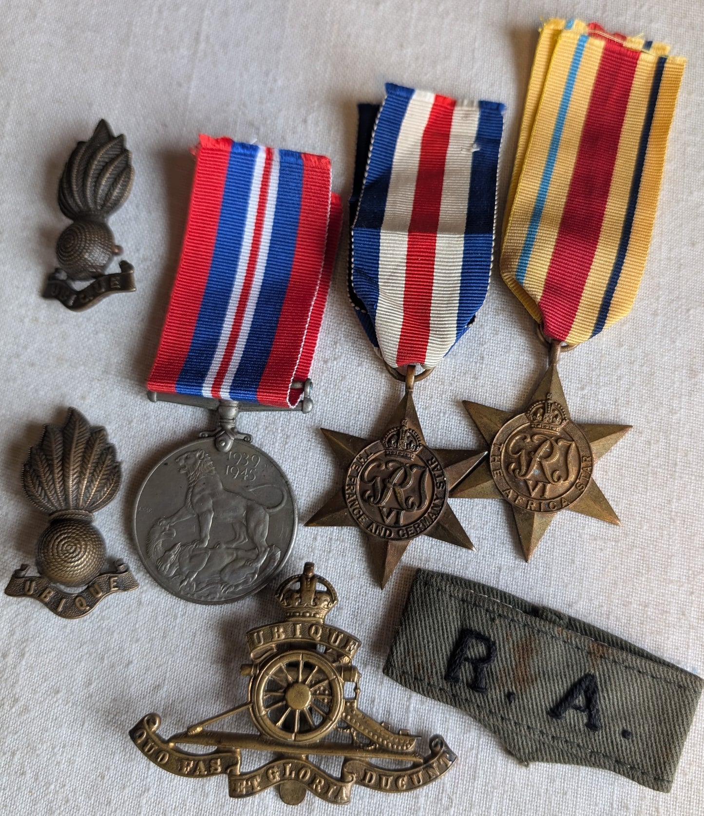 WW2-Royal Artillery Medal Group, Soldiers Service book & Military memorabilia. Royal Artillery HAA (Heavy Anti-aircraft)