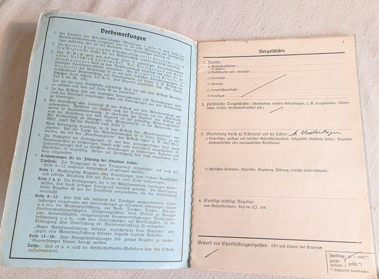 WW2-German ID Gesundheitsbuch & Documents