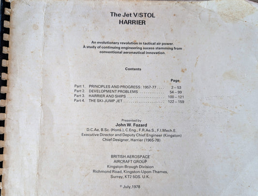 The Jet VSTOL HARRIER