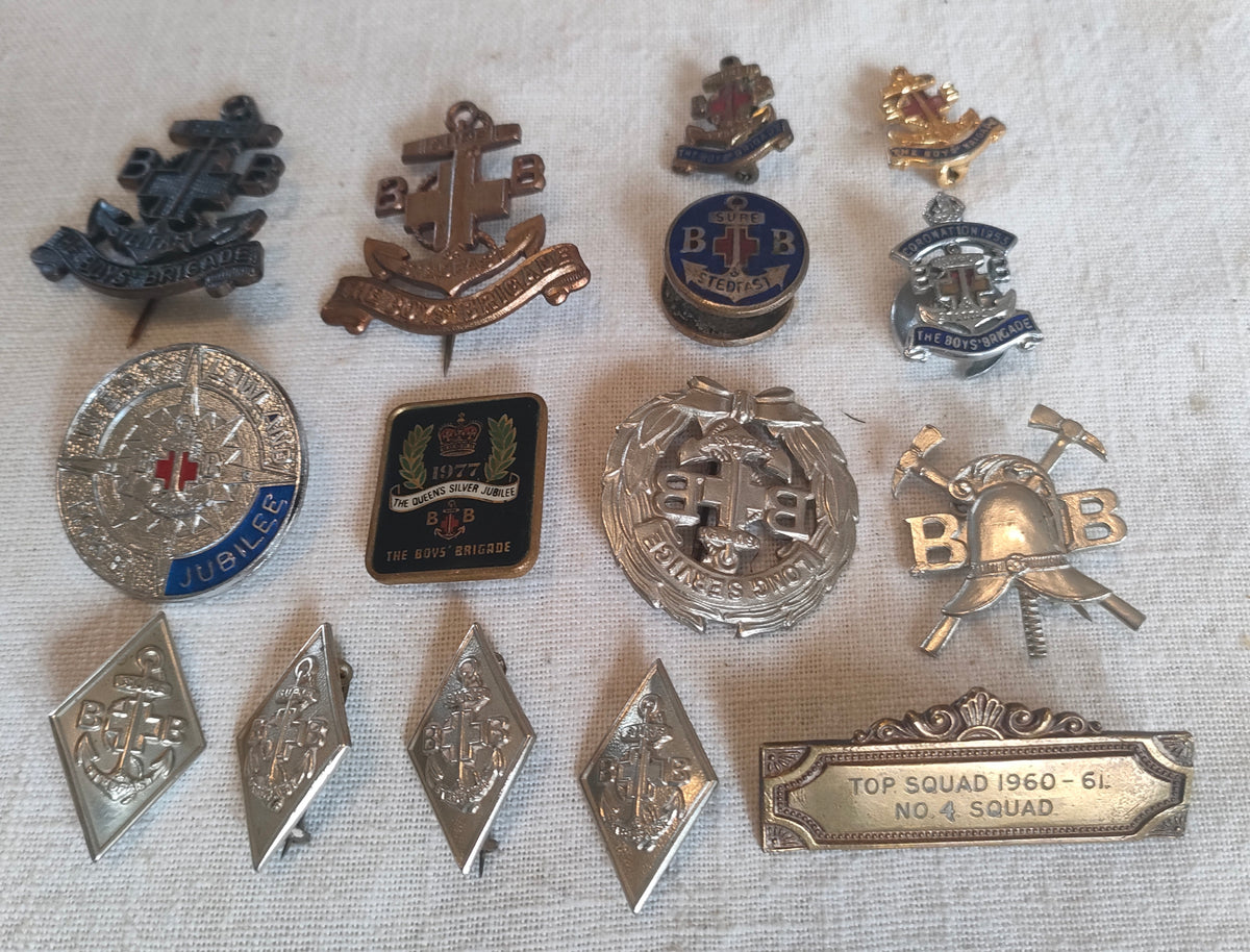 Boys Brigade vintage metal badge collection