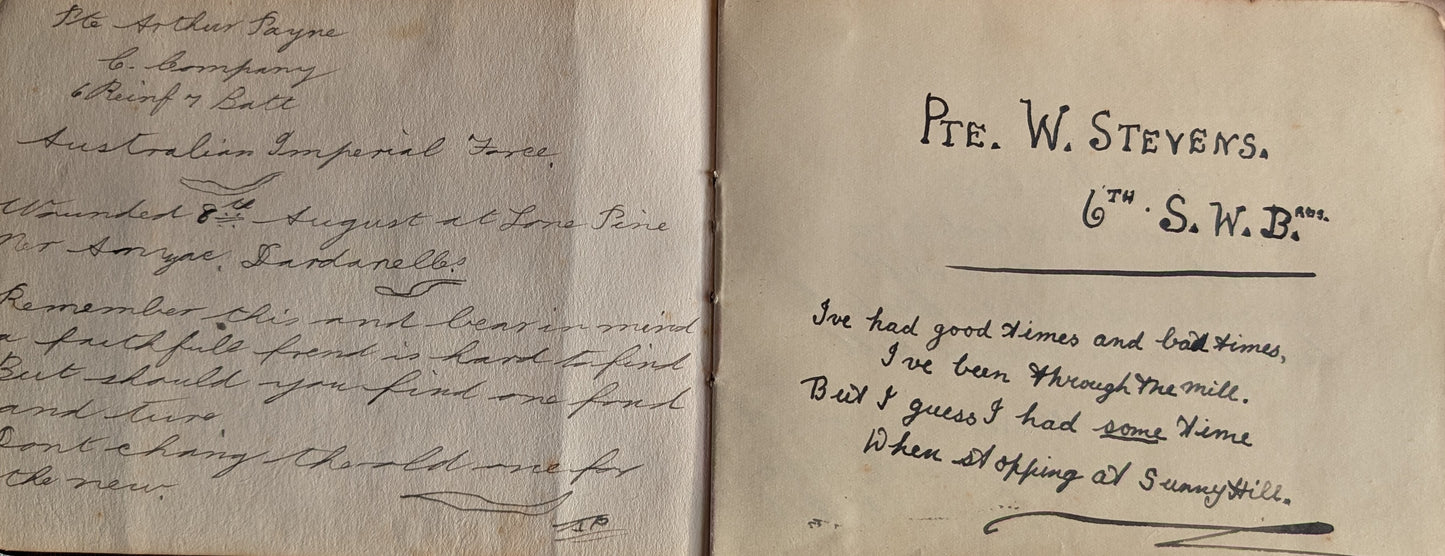 WW1-Red cross nurse Sunny hill hospital autograph book 1916