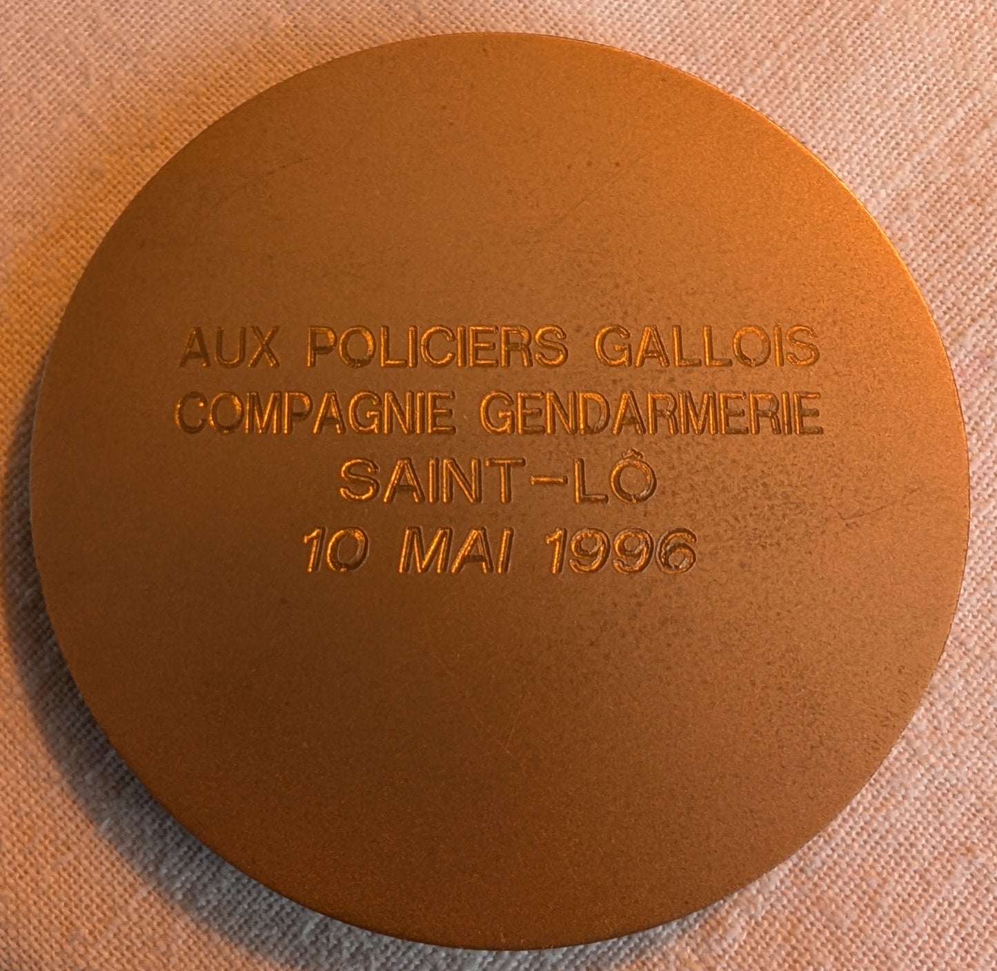 Large bronze Gendarmerie legion departmental of lower Normandy