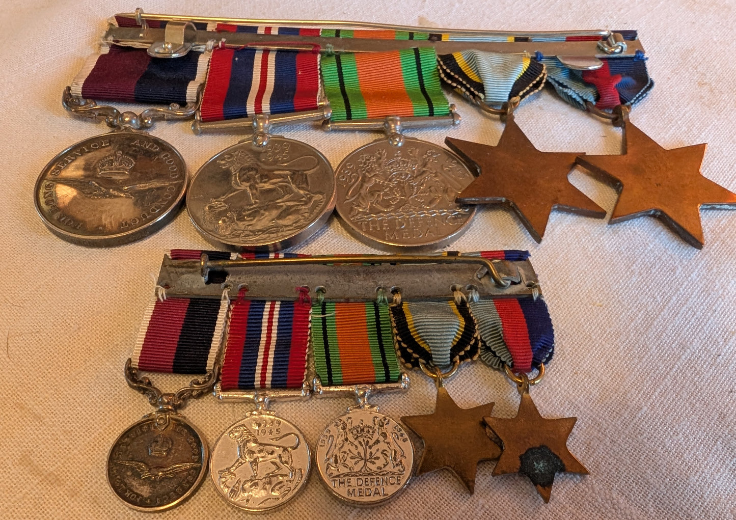 WW2-Air crew Europe star medal set plt off E.Snowden RAF