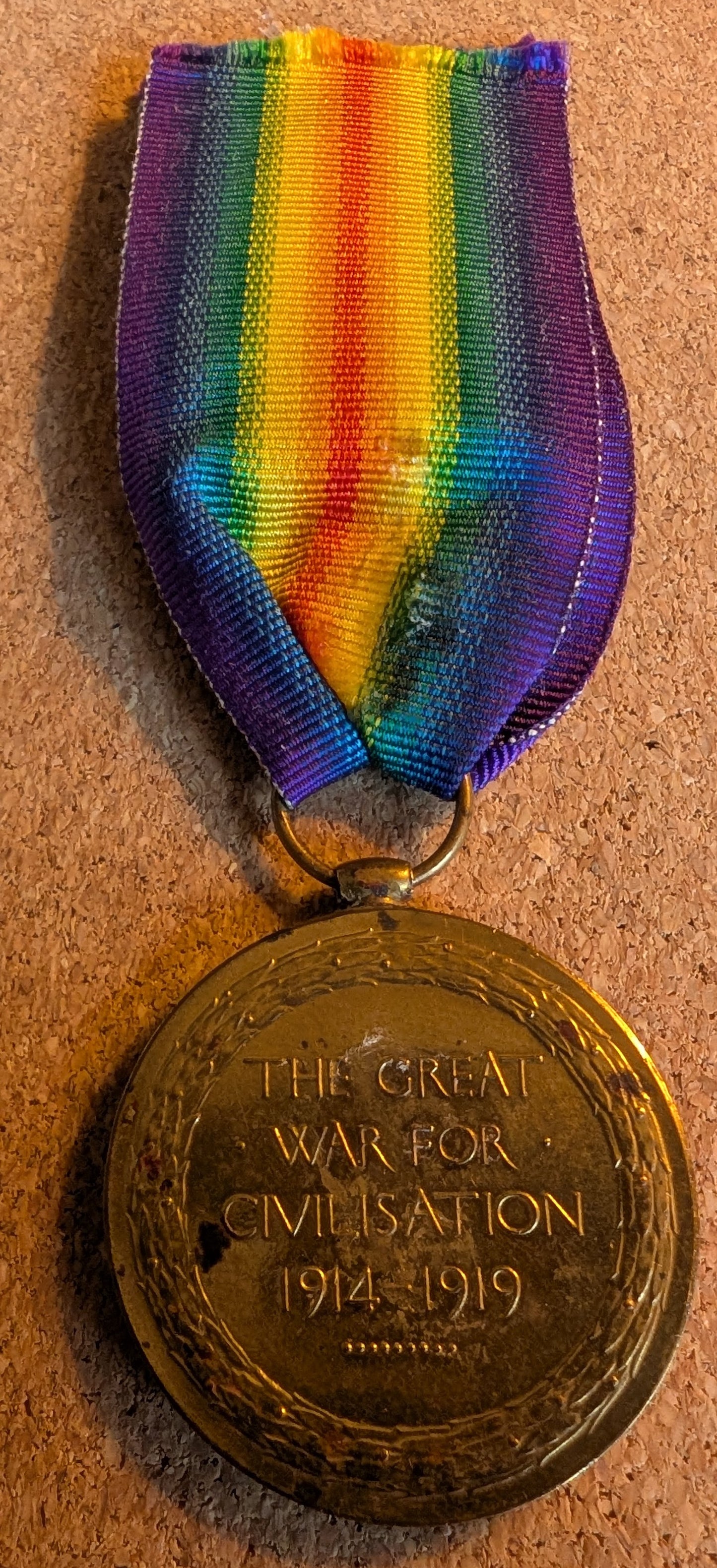 WW1-Victory. Medal Pte William P. Rossiter G-13444 Royal Fus