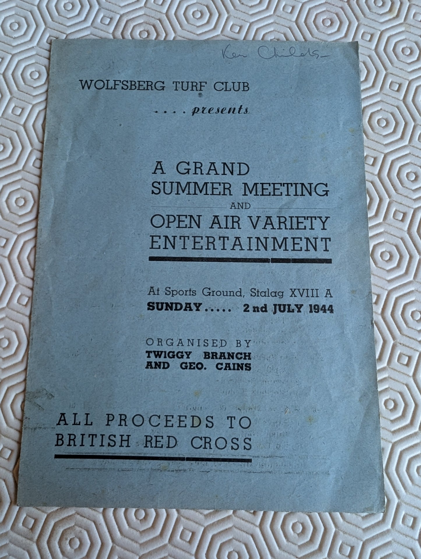 Stalag XV111-A POW Camp entertainment programme