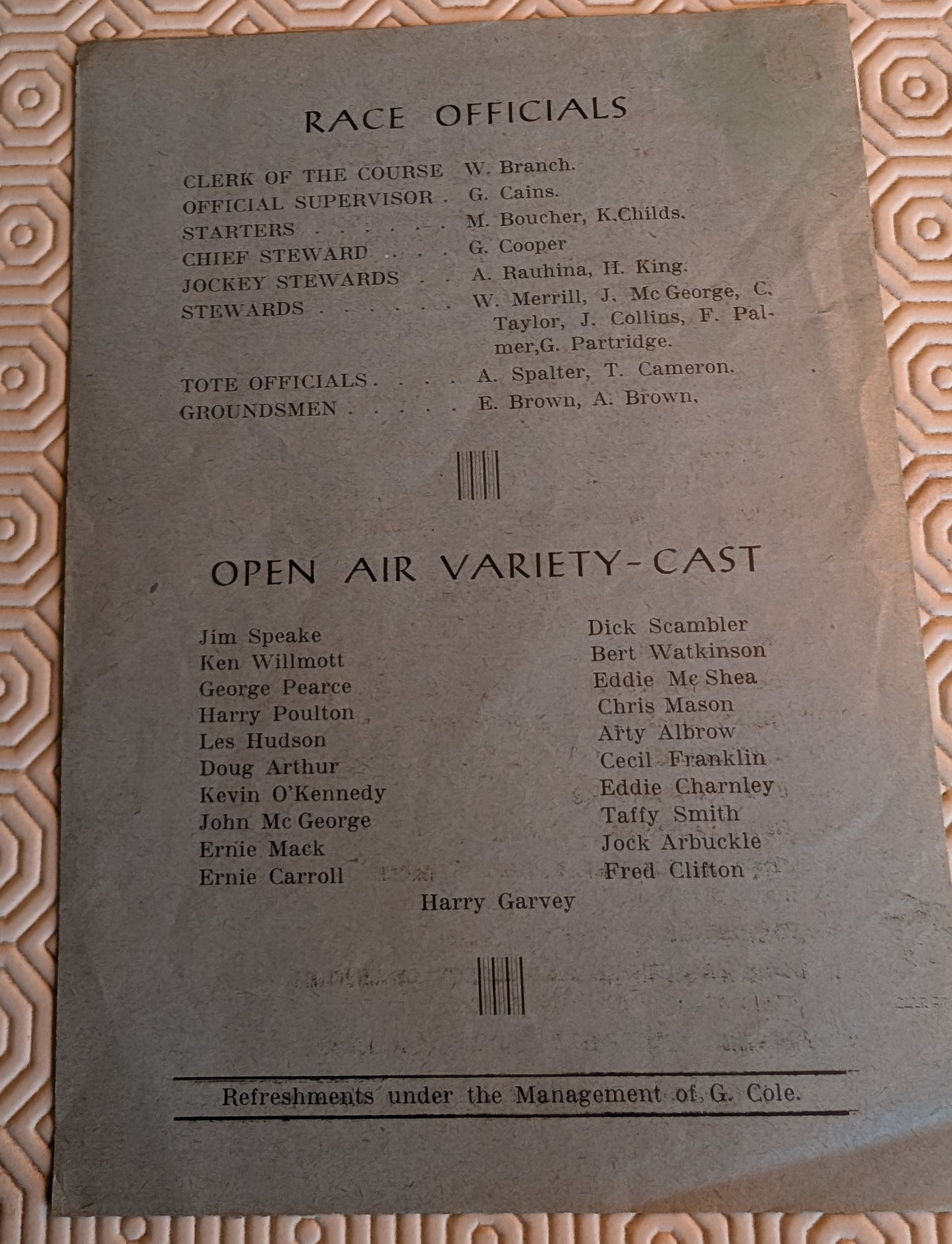 Stalag XV111-A POW Camp entertainment programme