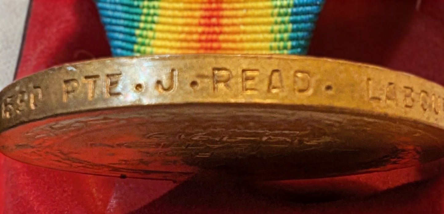 WW1-Victory Medal pte Joseph Read 198350 labour Corps
