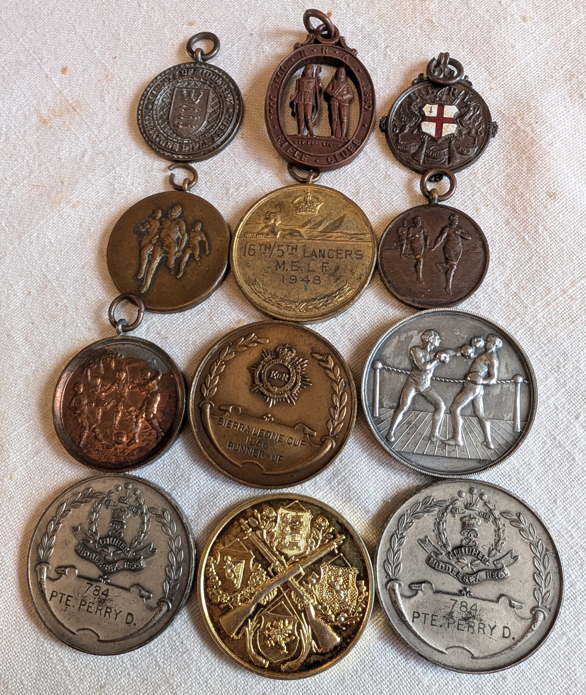 Vintage Rifle league  Association & Military regiment medals & medallions