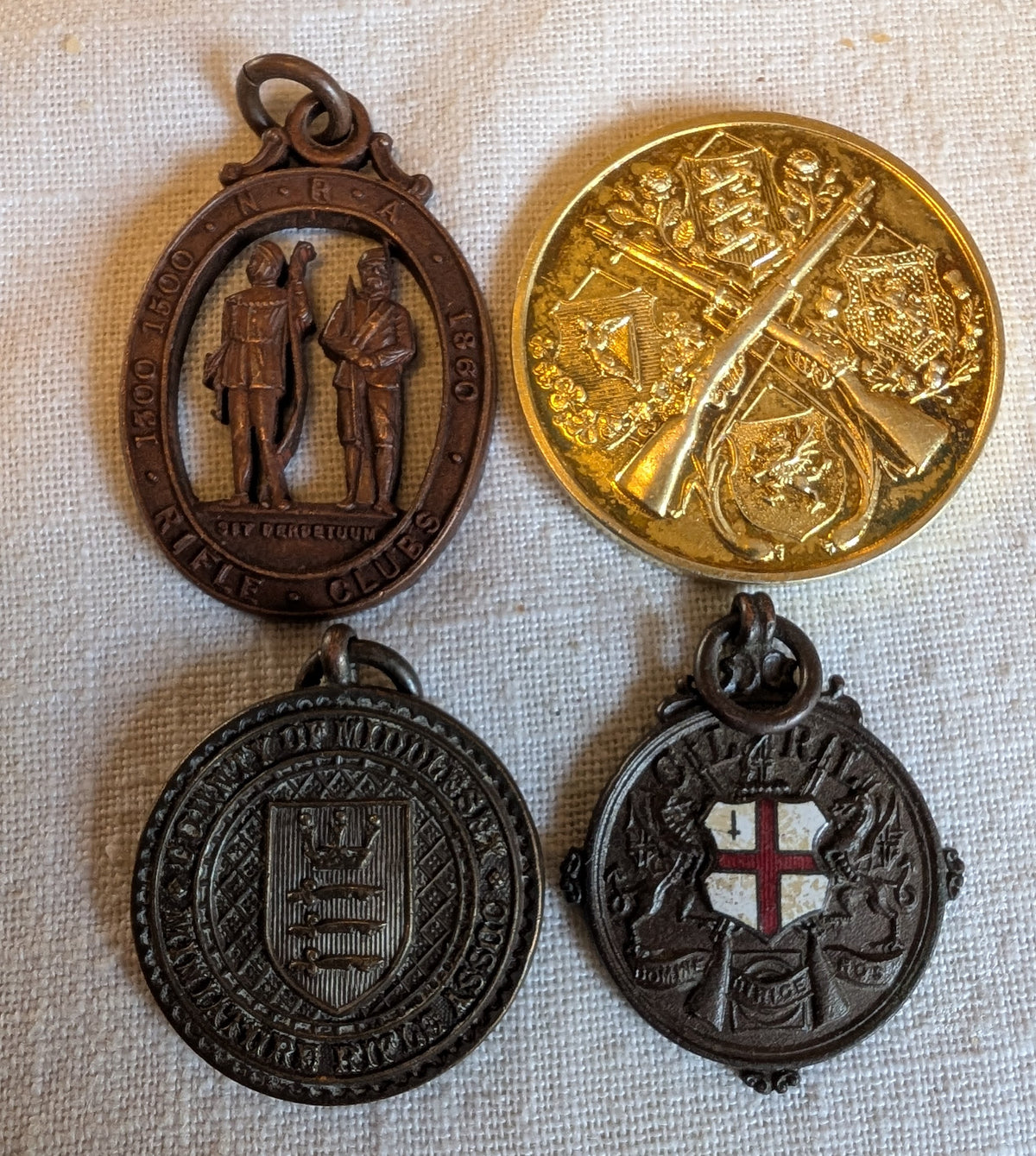 Vintage Rifle league  Association & Military regiment medals & medallions