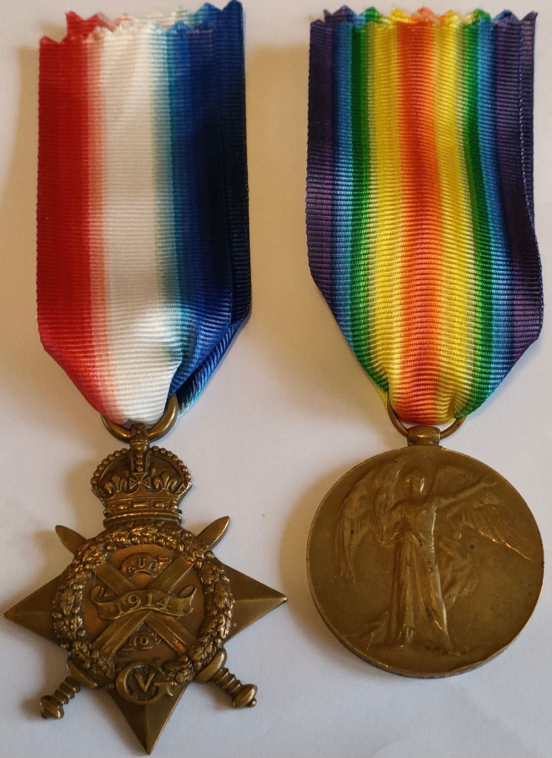 WW1-Medal pair/Mons Star Military Foot Police lance corporal Joseph Hawkes 1036