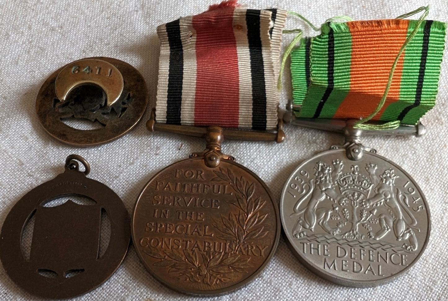 WW1/WW2-Police Medals & Police Reserve Buttonhole Badge Section Leader-Stephen Greenwood