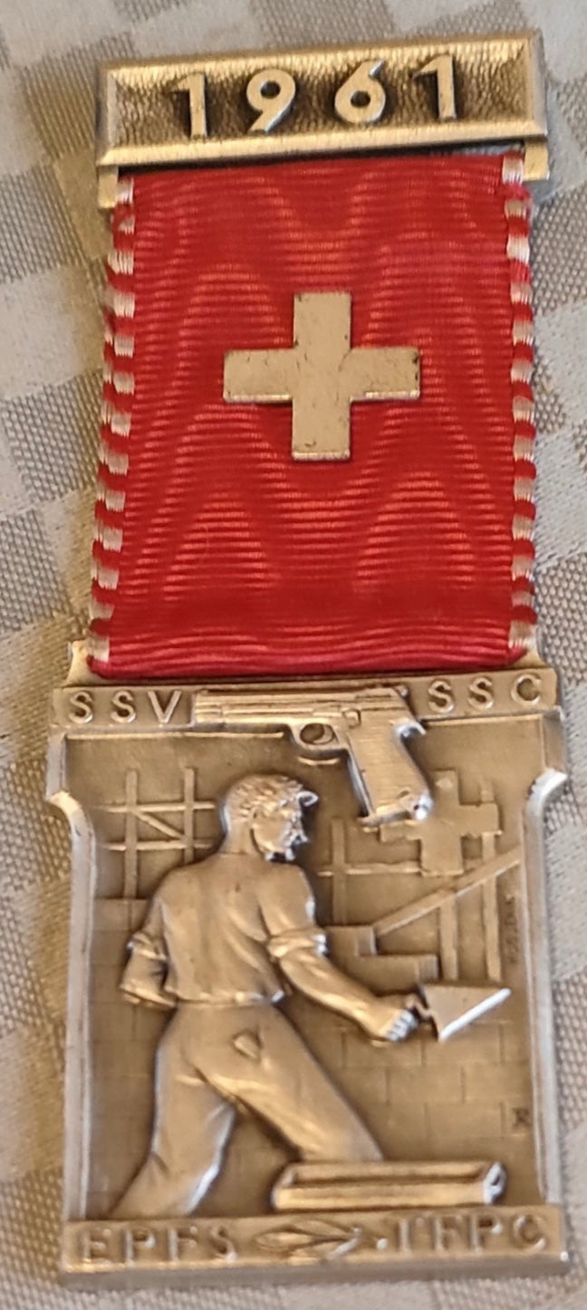 1961-Swiss shooting medal-hand gun section