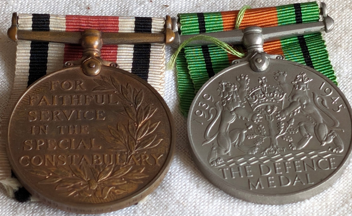 WW1/WW2-Police Medals & Police Reserve Buttonhole Badge Section Leader-Stephen Greenwood