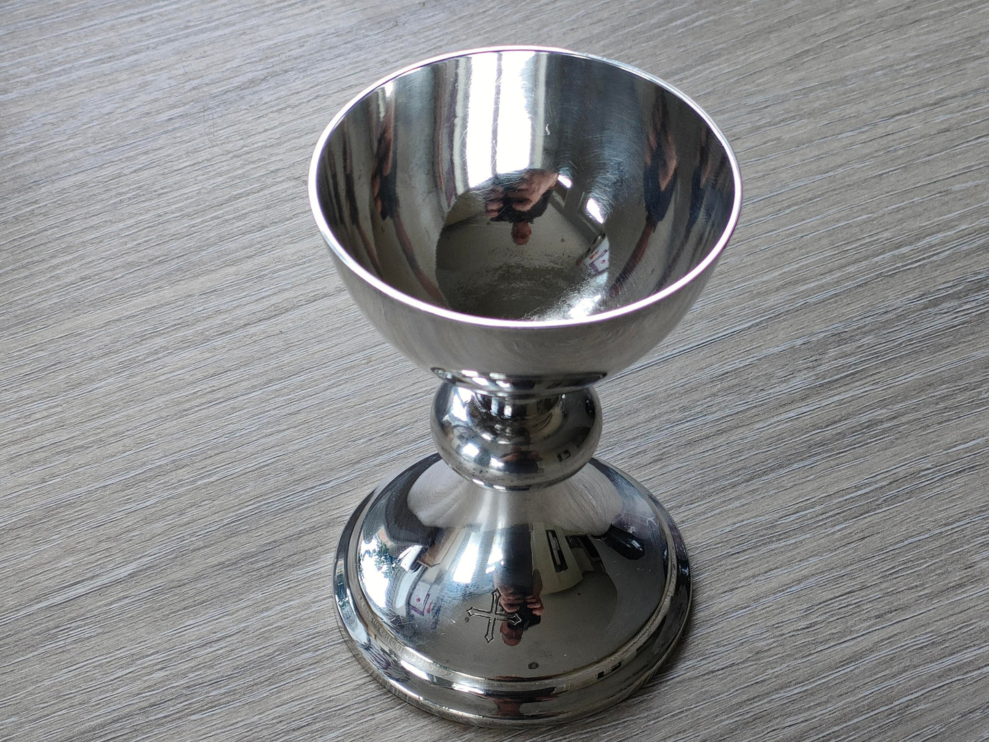 WW2-Military Silver Plated Chalice with photo of Army Chaplin