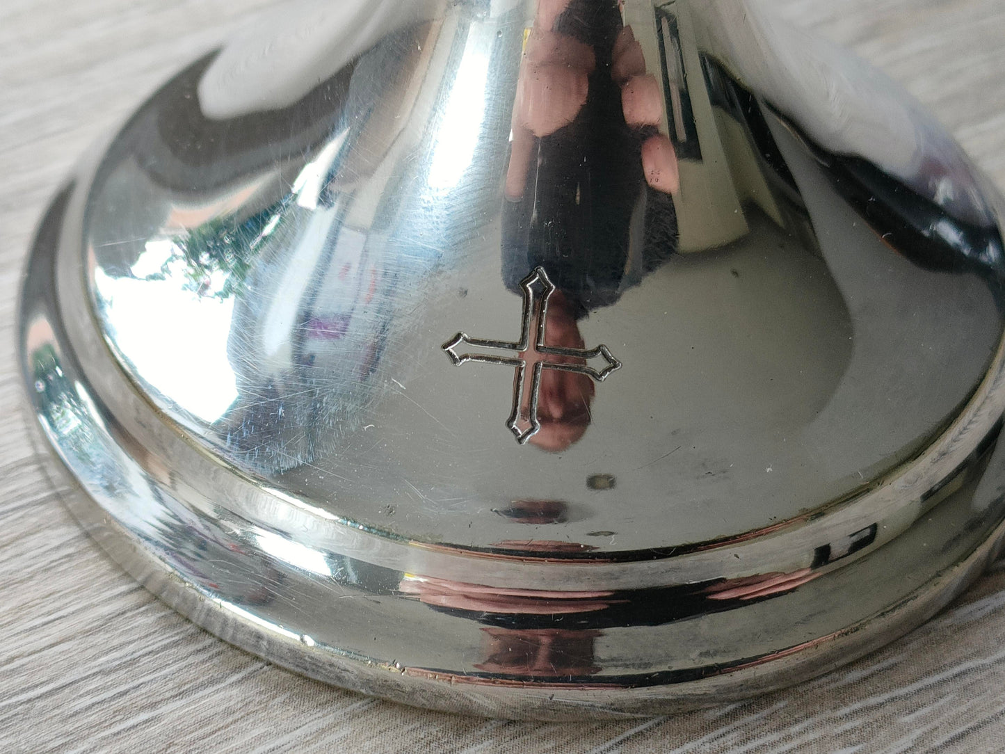 WW2-Military Silver Plated Chalice with photo of Army Chaplin